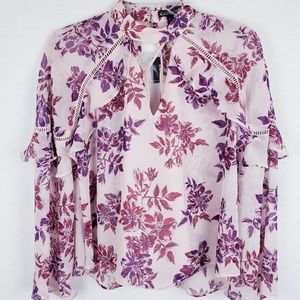 Express Women's Pink Floral Top